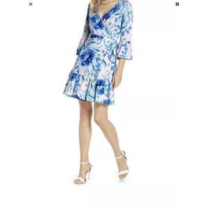 Lilly pulitzer Misha Knit Wrap Dress XXS Pink Tropics Sweet Pea NWT NEW Floral